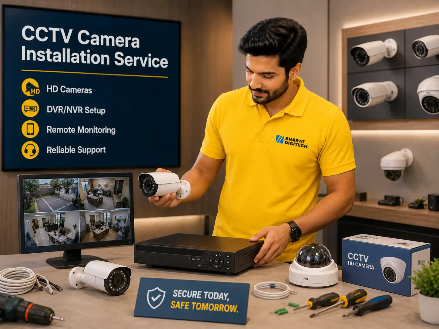 CCTV Camera Installation support by Bharat Digitech